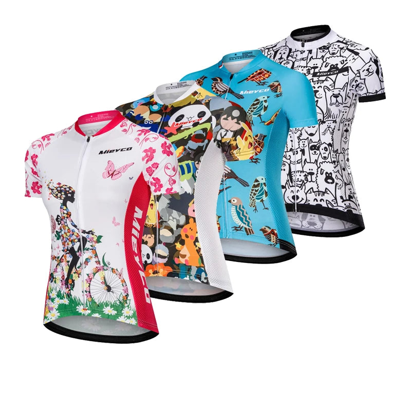 2023 Cycling Jersey Woman Outfits Summer Short Sleeve Clothing Quick Dry Breathable Women&
