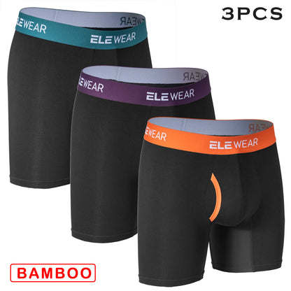 3 pcs Bamboo Men Underwear Boxers With Opening Breathable Boxershorts Men&