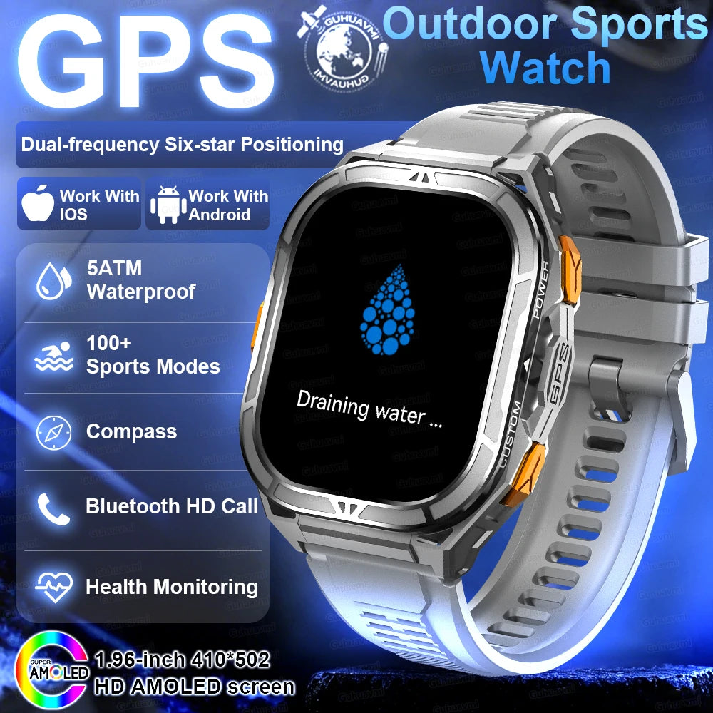 Outdoor TREX3 Smartwatch GPS 10ATM Waterproof Compass Altimeter 530mAh Battery Bluetooth Call Men Sports Smart Watch GUHUAVMI