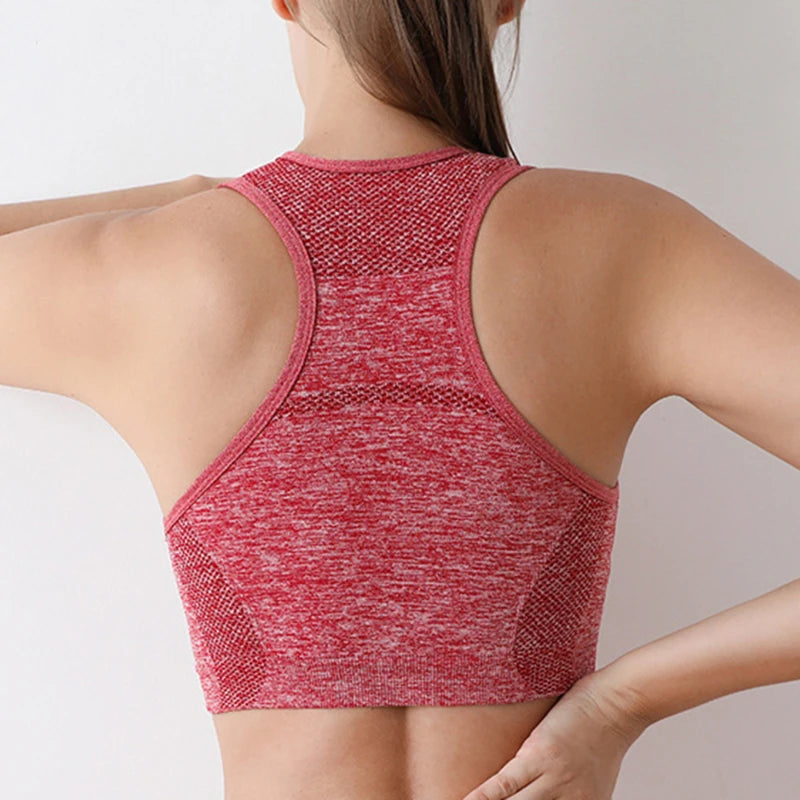 Sports Women Bras Yoga Top Vest High Shockproof Quick-drying Yoga Gym Running Fitness Underwear Ladies Seamless Sportswear
