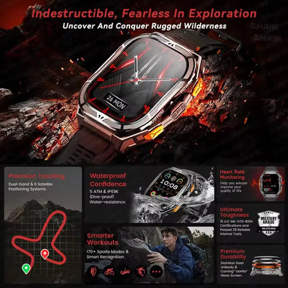 Outdoor TREX3 Smartwatch GPS 10ATM Waterproof Compass Altimeter 530mAh Battery Bluetooth Call Men Sports Smart Watch GUHUAVMI