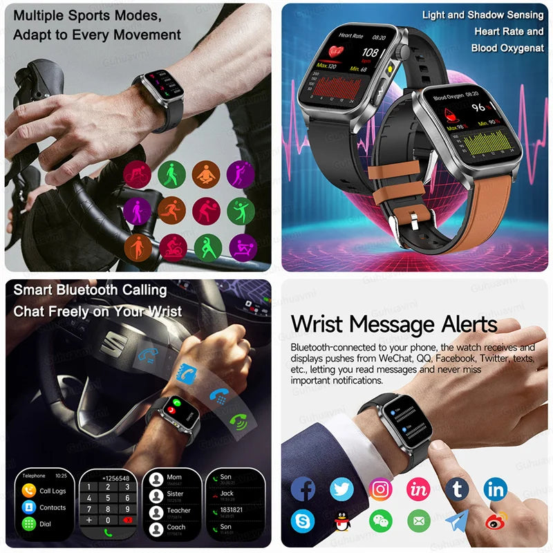 2026 New Smart Watch laser therapy health conditioning Blood oxygen Pressure Uric Acid Blood lipid ECG Smartwatch for Man Women