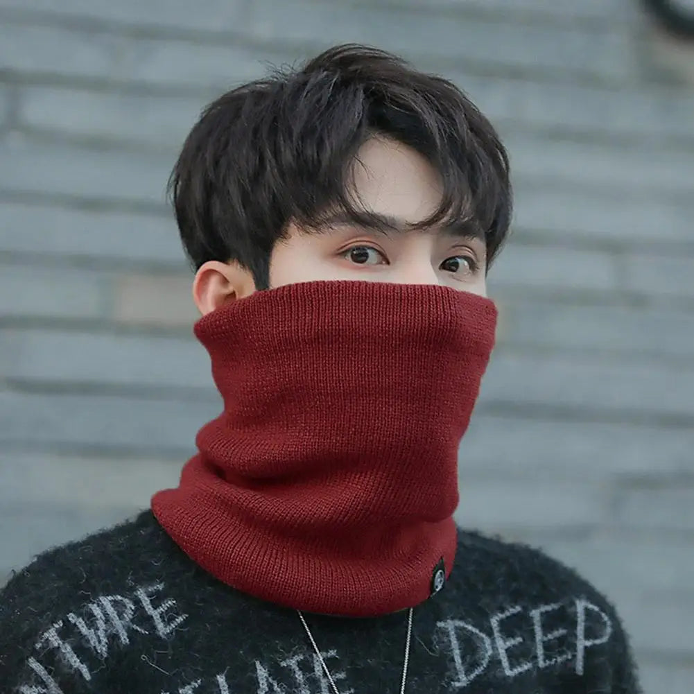 Fashion Women Knitted Scarf Solid Cashmer Like Winter Snood Scarves Lady Warm Wool Fur Thick Unisex Men Neck Scarfs Ring