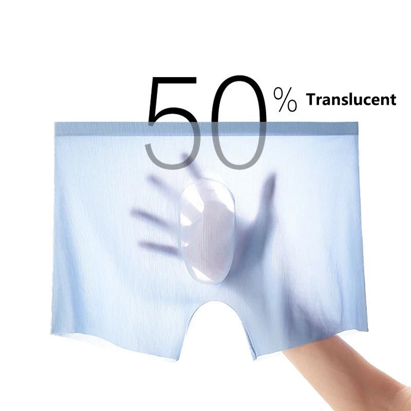 1pc Mens Boxers Shorts Ice Silk Men Panties Seamless Sexy Underwear Man Underpants Panties Male Antibacterial Breathable Briefs