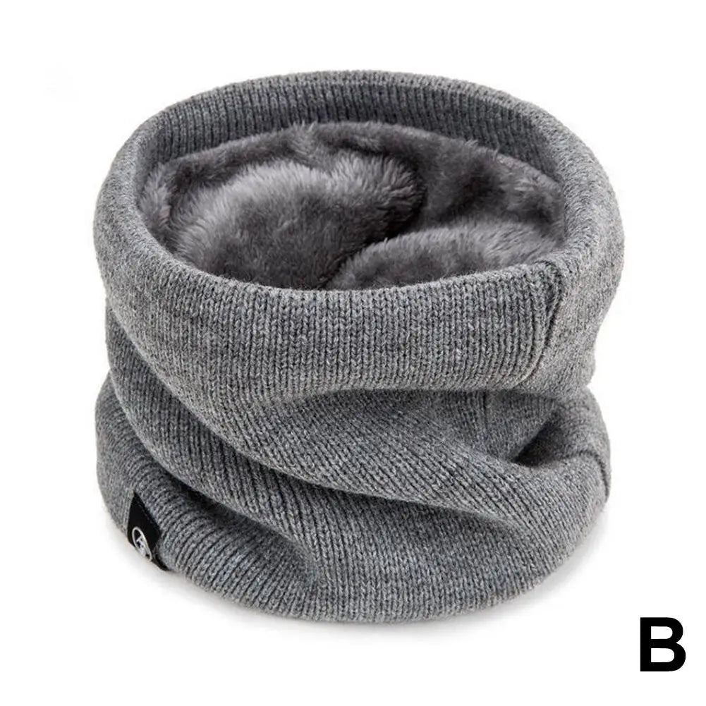 Fashion Women Knitted Scarf Solid Cashmer Like Winter Snood Scarves Lady Warm Wool Fur Thick Unisex Men Neck Scarfs Ring