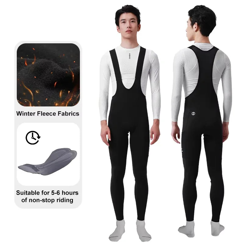 INBIKE Winter Cycling Bib Pants Thermal Fleece Men&