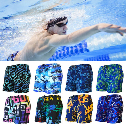 Adult Swimming Briefs Multicolor Printing Breathable Mens Swimming Trunks Avoid Embarrassed Beach Soak in A Hot Spring Drift