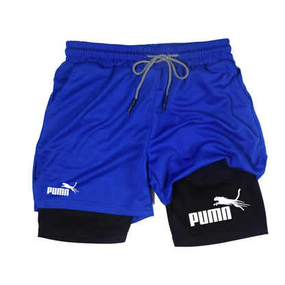 Summer breathable 2-in-1 double-layer shorts men&
