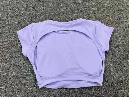 New Sports Shirts Breathable Workout Sportswear Fitness Backless Yoga Clothing Chest Pads Sport Crop Tops Gym Top Women
