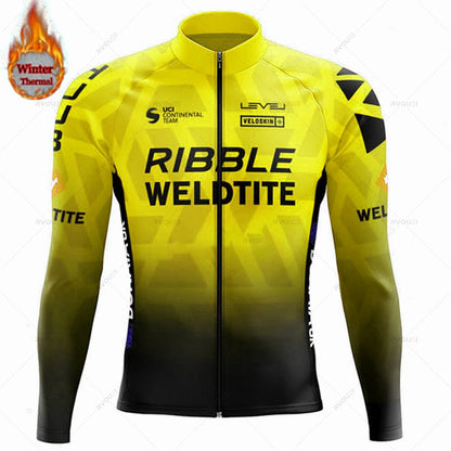 Team 2024 Winter Hot Wool Cycling Jersey Set Men Bicycle Suit Outdoor Sportswear MTB Bike Uniform Maillot Ciclisno Kit Triathlon