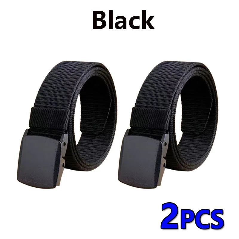 Tactical Belt for Man Golf Outdoor Casual Canvas Belt Black Training Trouser Belt Wide Automatic Buckle Nylon Belt Hunting Sport