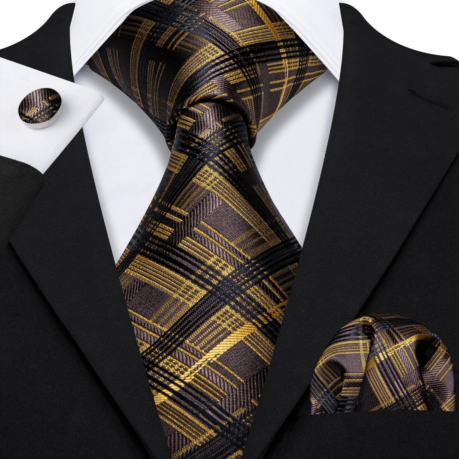 Barry.Wang Jacquard Brown &amp; Gold Men&