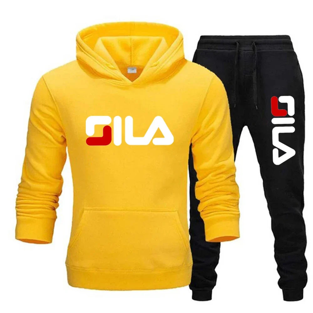 Two-piece sweatshirt, hoodie and casual long pants for men and women in autumn and winter 2025, loose sportswear and fitness set