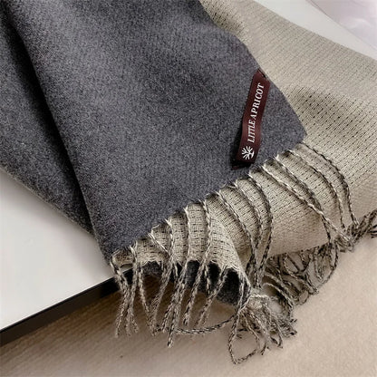 Winter Solid Color Cashmere Like Blanket Women Scarf Designer Thick Warm Pashmina Shawl Wraps With Tassel Poncho Stoles Echarpe