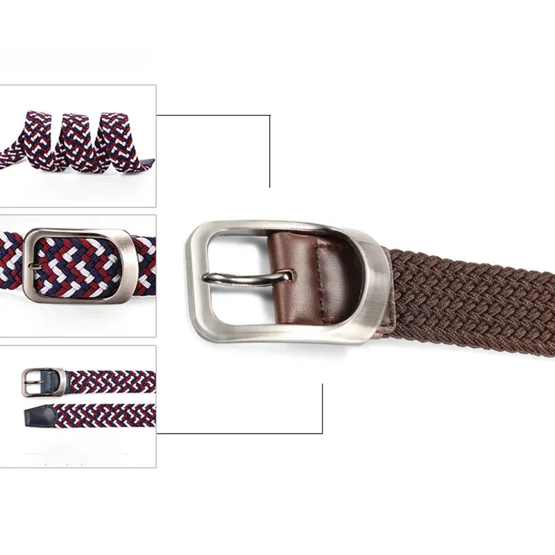 Elastic Stretch Woven Braided Canvas Belt Golf Belt for Women Men Pants Jeans