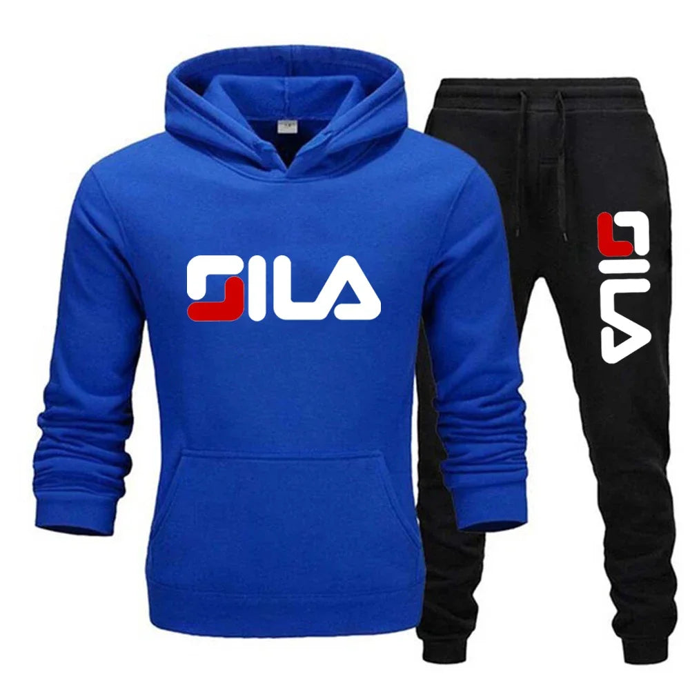 Two-piece sweatshirt, hoodie and casual long pants for men and women in autumn and winter 2025, loose sportswear and fitness set
