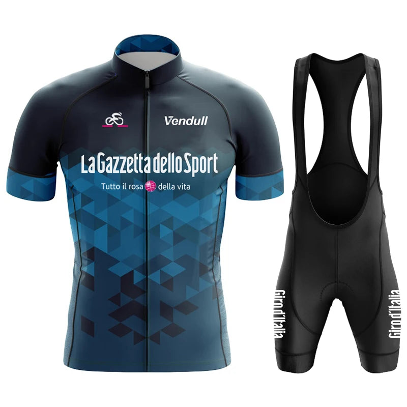 Tour De Italy Cycling Jersey Set for Men, Short Sleeve, Breathable, MTB Bike Clothing, Uniform Suit, Summer, 2024