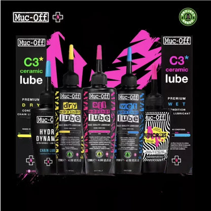 Muc-Off Bicycle Chain Lube 50ML Wet Dry All Weather Wax Formula Smooth Shifting Reduces Friction Road Bike Lubricant