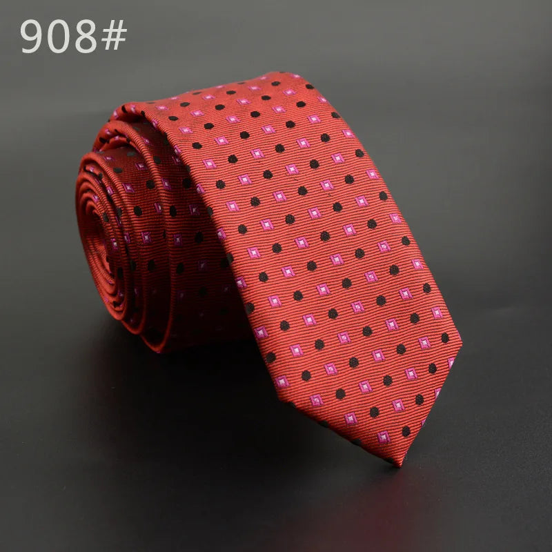 5cm Width Mens Ties New Fashion Plaid Neckties Corbatas Gravata Jacquard Woven Slim Tie Business Wedding Stripe Neck Tie For Men