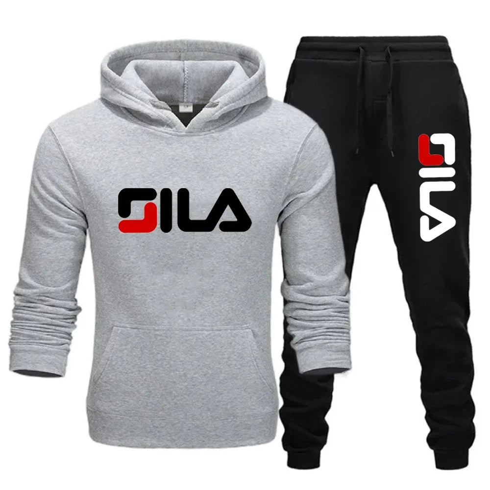 Two-piece sweatshirt, hoodie and casual long pants for men and women in autumn and winter 2025, loose sportswear and fitness set