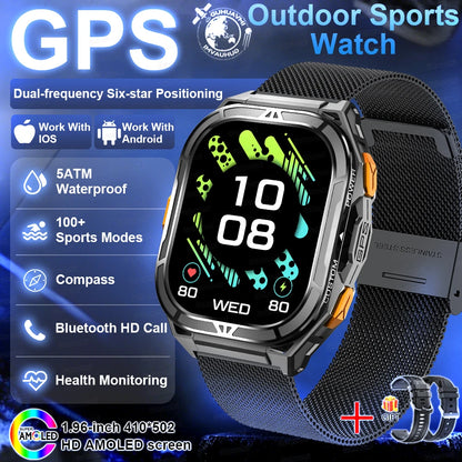 Outdoor TREX3 Smartwatch GPS 10ATM Waterproof Compass Altimeter 530mAh Battery Bluetooth Call Men Sports Smart Watch GUHUAVMI