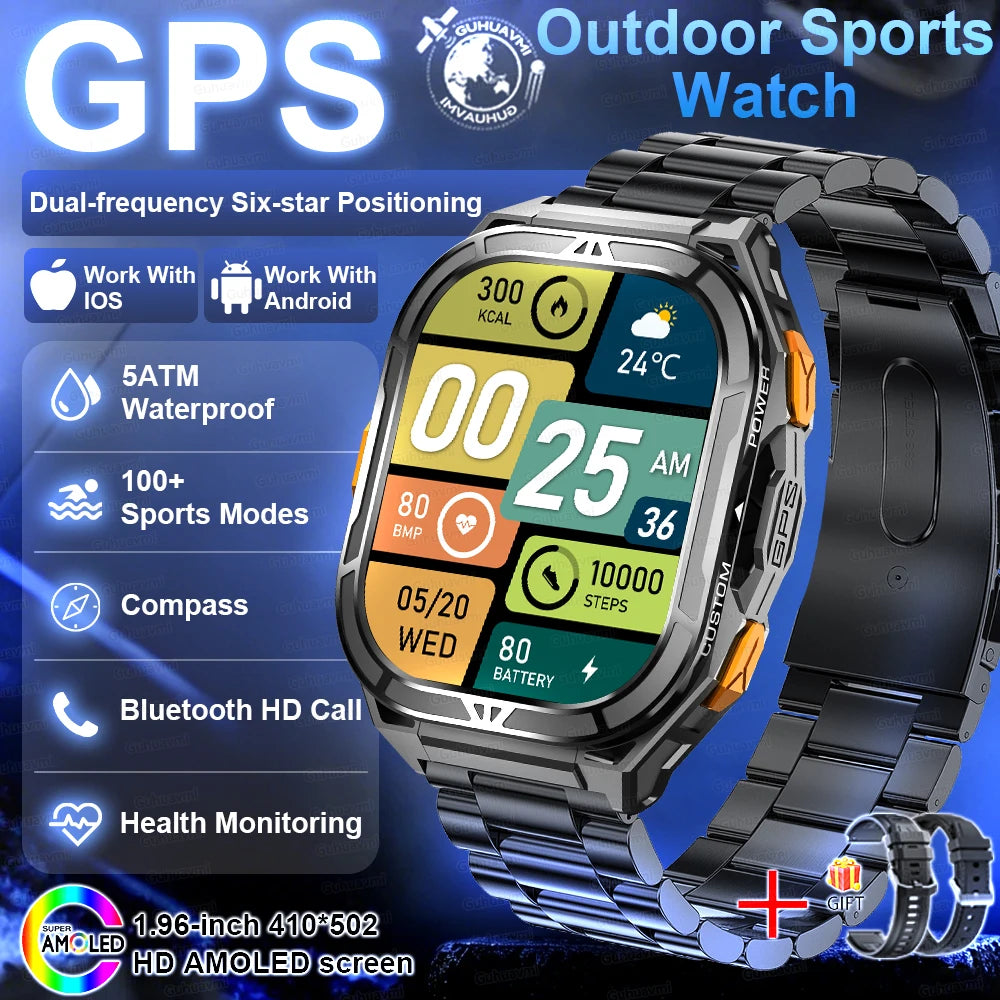 Outdoor TREX3 Smartwatch GPS 10ATM Waterproof Compass Altimeter 530mAh Battery Bluetooth Call Men Sports Smart Watch GUHUAVMI