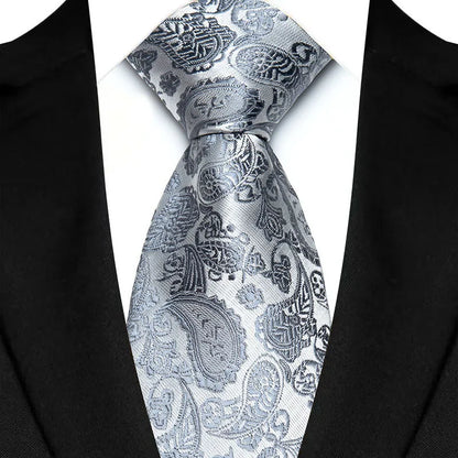 Luxury 8CM Mens Ties Solid Paisley Classic Business Necktie Jacquard Woven Neck ties For Men Groom Wedding Business Party