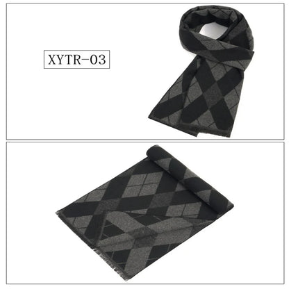 Classic Brand Scarfs for Men Thick Imitation Cashmere Shawl Scarves Winter Warm Business Muffler Scarves Long Wrap