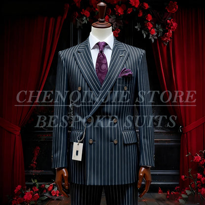 SILIWEYA Double Breasted Business Men&