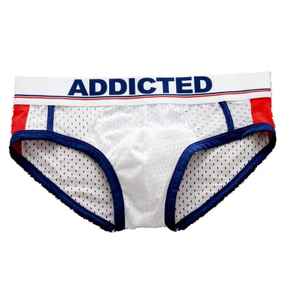 Mens low waist breathable ice mesh hole comfortable fashion briefs men