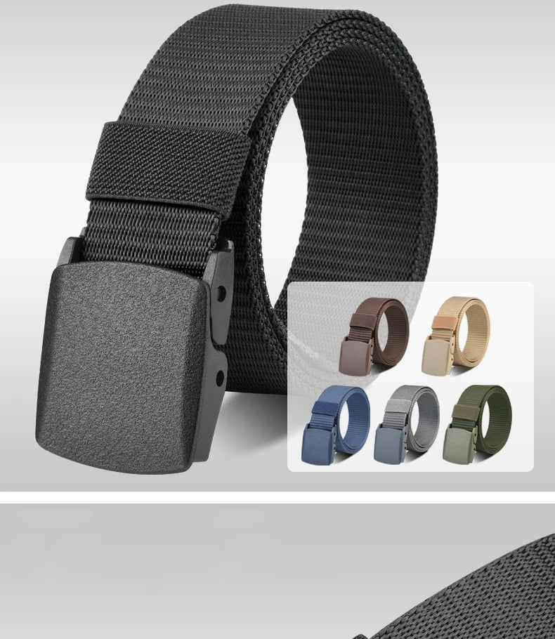 Plus Size 110 120 130 140 150 160 170cm Military Men Belt Women Nylon Canvas Army Outdoor Tactical Waist Belt Plastic Buckle