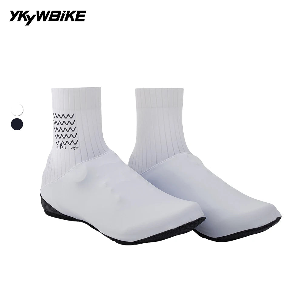 YKYWBIKE Cycling Shoe Covers Waterproof  Lightweight Breathable Perforated Sole Elastic Band Reflective Road Bike Overshoes