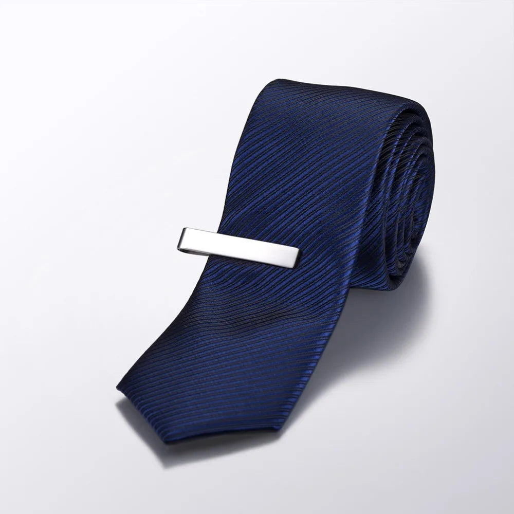 U7 Stainless Steel 5pcs/set Tie Clips for Men Flat Clip Mix Metal Colors Necktie Gift for Him Daily Jewelry Set