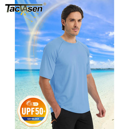TACVASEN UPF 80+ Sun Protection T-shirts Men&