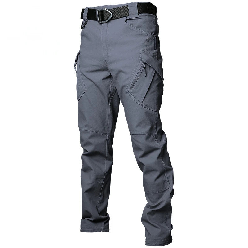 Mens Elasticity Tactical Cargo Pants Outdoor Urban Commute Comfortable Waterproof Multi-pocket Climbing Hiking Casual Pants Male
