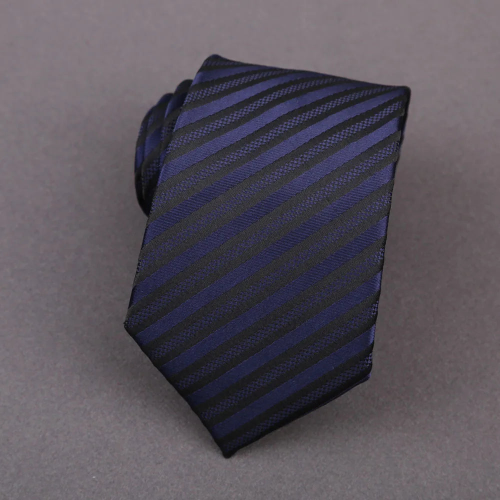 Brand Classic Black Red Solid Stripes 8 cm Polyester Tie For Men Suit Accessories Wedding Gravatas Fit Workplace Birthday Gift