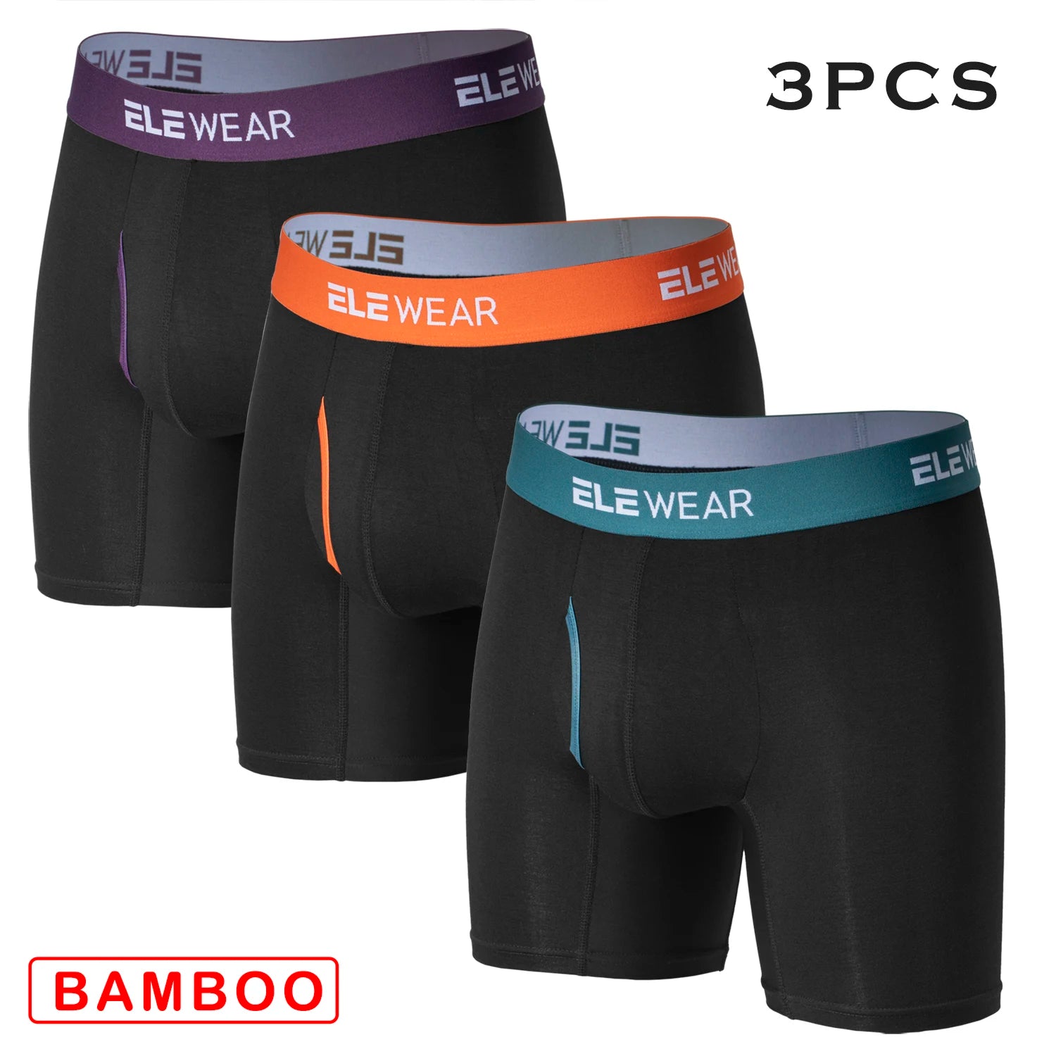 3 pcs Bamboo Men Underwear Boxers With Opening Breathable Boxershorts Men&