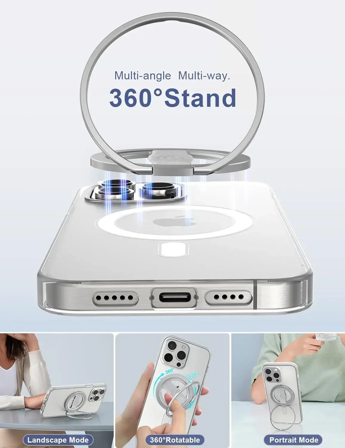 EWA MagOne 3rd MagSafe Phone Stand Magnetic Phone Ring Holder Kickstand Magnet Grip for iPhone 16 15 14 13 Holder