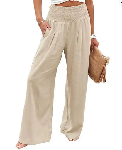 Casual Pants, Casual Style, Drawstring, Distressed Mid Waist,Women&