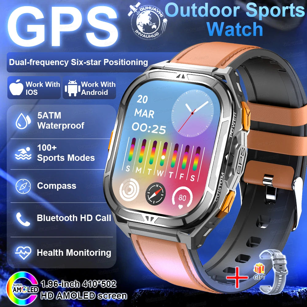 Outdoor TREX3 Smartwatch GPS 10ATM Waterproof Compass Altimeter 530mAh Battery Bluetooth Call Men Sports Smart Watch GUHUAVMI
