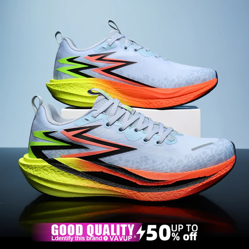 Men Running Shoes Carbon Board Speciality Marathon Sports Breathable Lightweight Women&
