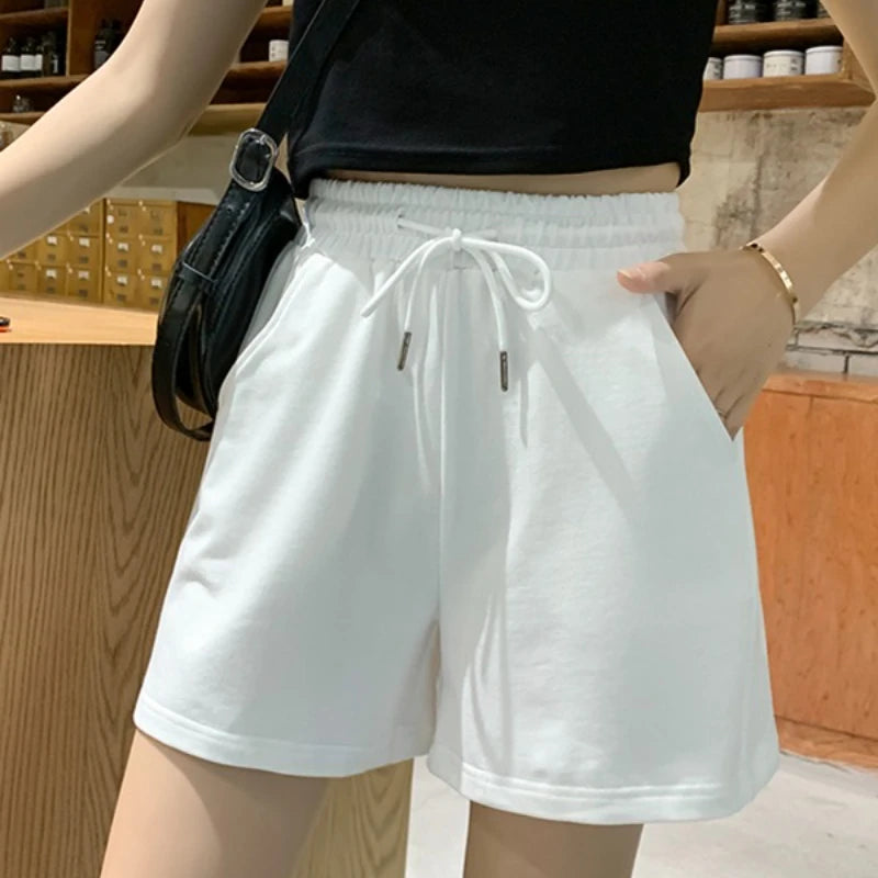 2025 Summer White Shorts Women&