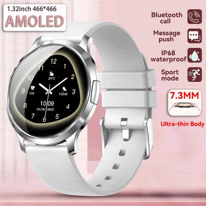 New Smart Watch Women 1.32"Ultra-thin AMOLED HD Screen Sport Fitness Bracelet Custom Watch Face Bluetooth Call Luxury Smartwatch