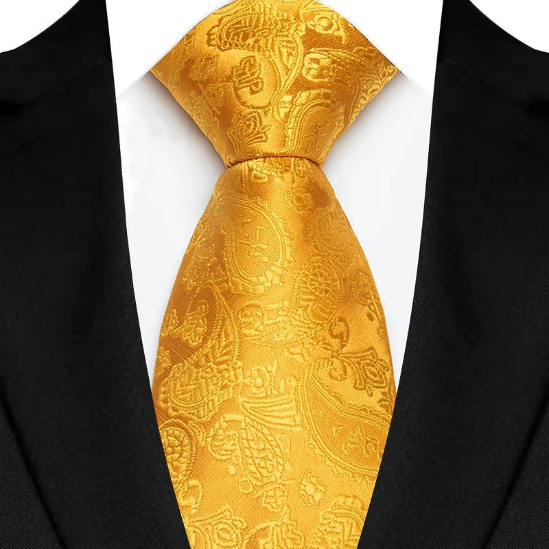 Luxury 8CM Mens Ties Solid Paisley Classic Business Necktie Jacquard Woven Neck ties For Men Groom Wedding Business Party