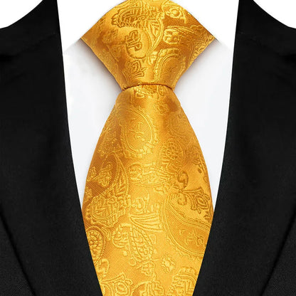 Luxury 8CM Mens Ties Solid Paisley Classic Business Necktie Jacquard Woven Neck ties For Men Groom Wedding Business Party