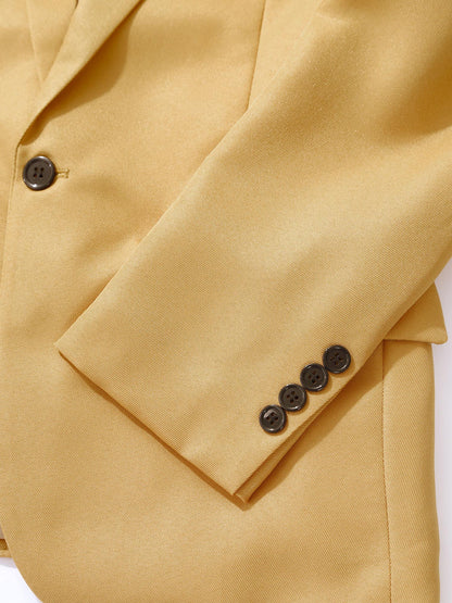 Men Gentleman Suit 2Pcs Formal Uniform Long Sleeve Lapel Blazer Jacket with Pants Office Meetings Business Wedding Party Outfits