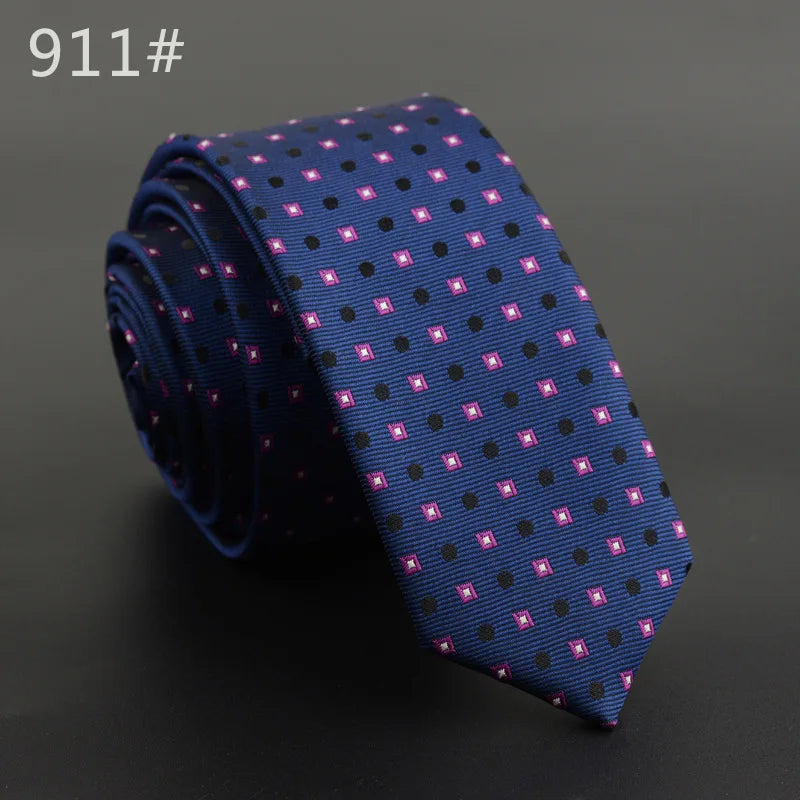 5cm Width Mens Ties New Fashion Plaid Neckties Corbatas Gravata Jacquard Woven Slim Tie Business Wedding Stripe Neck Tie For Men