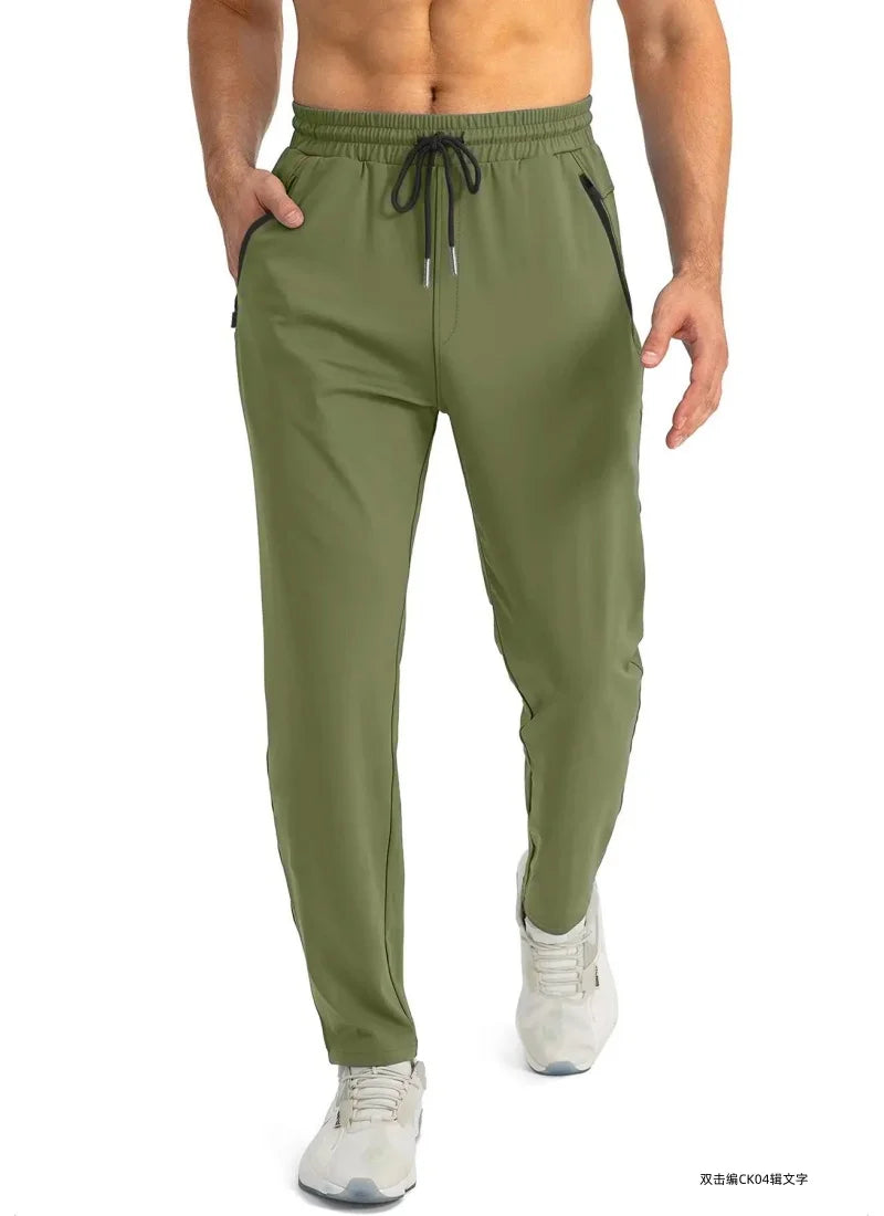 Outdoor Pants Men Quick Dry Straight Running Hiking Pants Elastic Lightweight Yoga Fitness Exercise Sweatpants Joggers