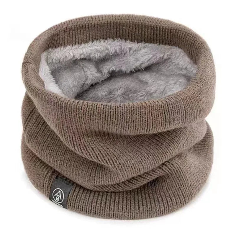 Warm Knitted Scarf Thickened Plush Windproof Winter Neck Gaiter Cold-proof Outdoor Sport Skiing Running Men Women Tube Scarf