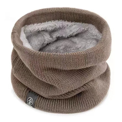 Warm Knitted Scarf Thickened Plush Windproof Winter Neck Gaiter Cold-proof Outdoor Sport Skiing Running Men Women Tube Scarf